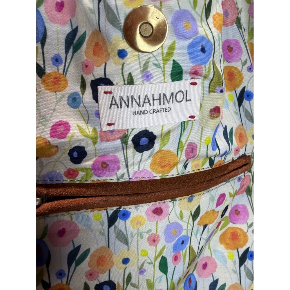 Annahmol Handcrafted Brown Suede & Floral Reversible‎ Tote Bag - Picture 5 of 7